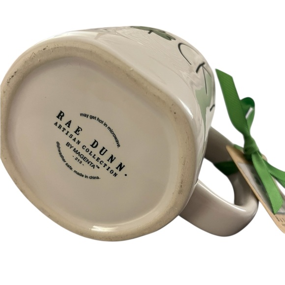 Rae Dunn Lucky White Mug with Green Shamrock - Picture 2 of 2